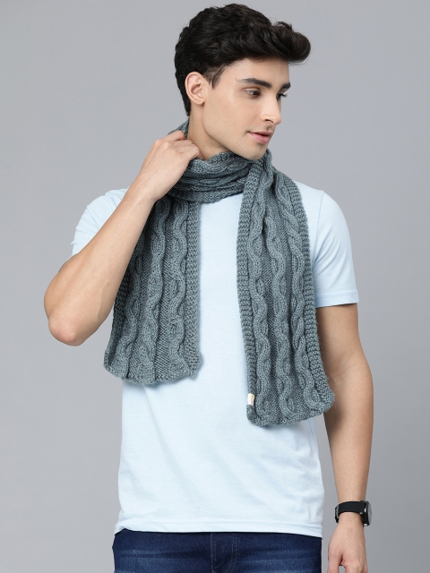 

Magic Needles Men Charcoal Grey Cable Knit Handmade Mufflers