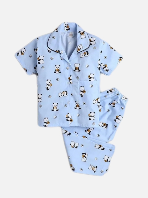 

The Magic Wand Kids Blue Graphic Print Night Suit
