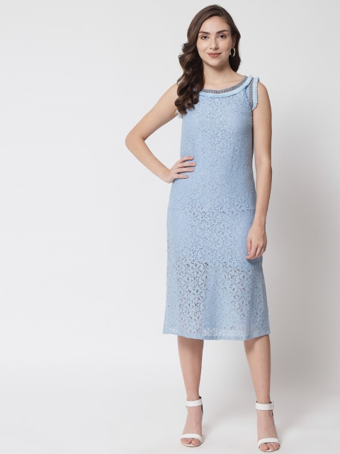 

Samshek Blue Sheath Midi Dress