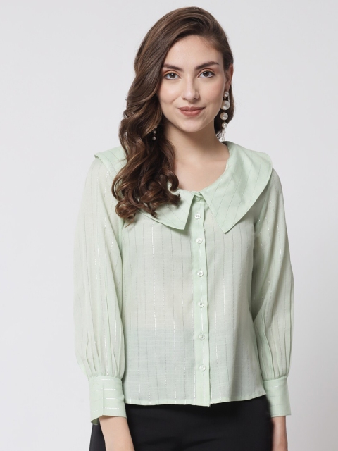 

Samshek Green Striped Top