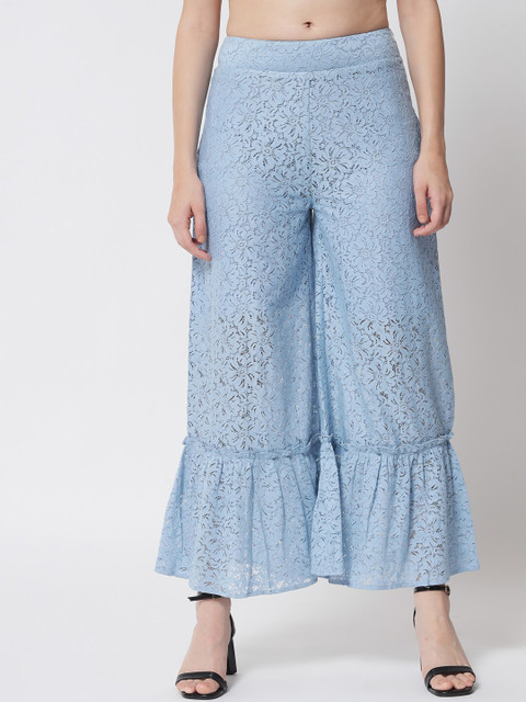 

Samshek Women Blue High-Rise Trousers