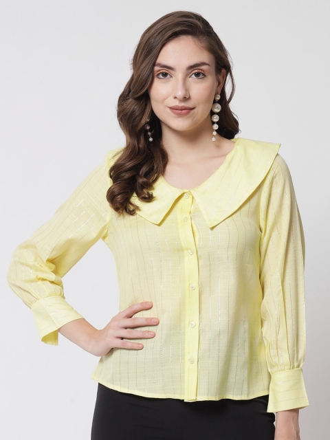 

Samshek Yellow Keyhole Neck Top