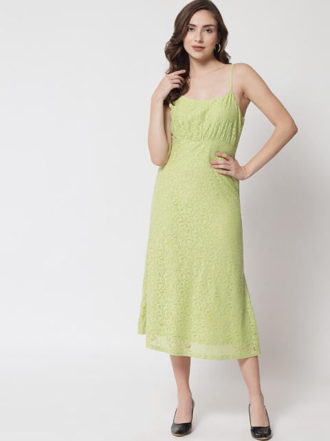 

Samshek Green Formal A-Line Midi Dress
