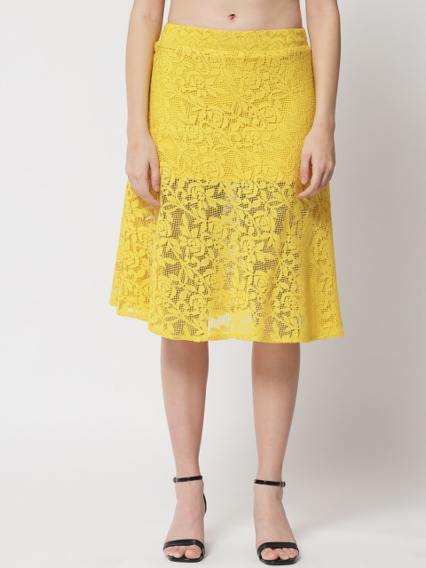 

Samshek Women Yellow Solid Pencil Skirts