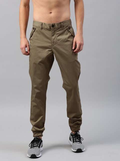 

HRX by Hrithik Roshan Men Olive Green Regular Fit Solid Joggers