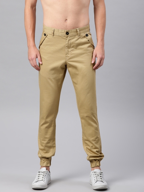 

HRX by Hrithik Roshan Men Khaki Regular Fit Solid Joggers