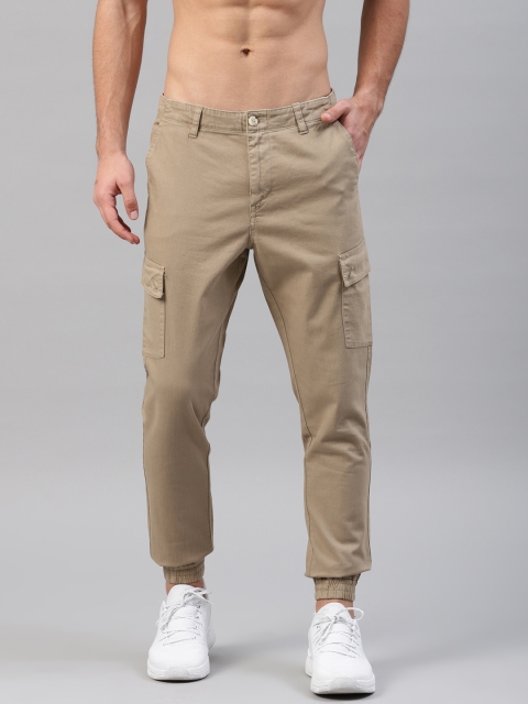 

HRX by Hrithik Roshan Men Beige Regular Fit Solid Joggers