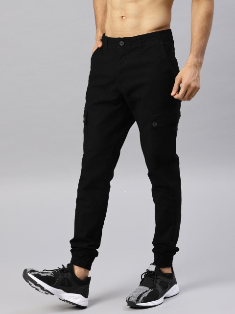 

HRX by Hrithik Roshan Men Black Solid Cargos