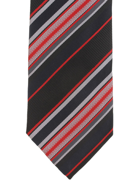 

Alvaro Castagnino Men Black & Red Striped Silk Tie