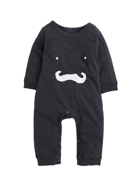 

Hopscotch Infant Boys Black Solid Cotton Bodysuit