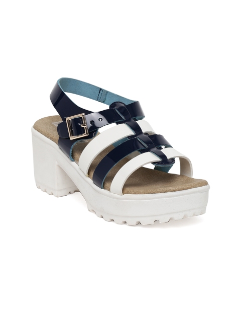 

Bruno Manetti Women Navy Colourblocked Sandals, Navy blue