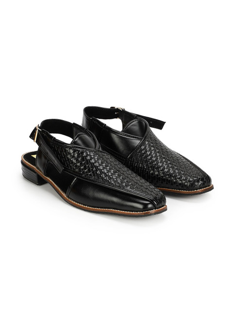 

HOUSE OF JUTTI Men Black Ethnic Shoe-Style Sandals