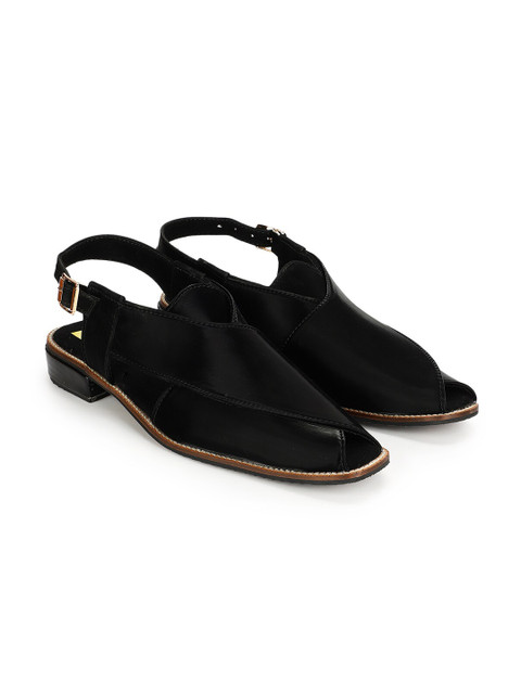 

HOUSE OF JUTTI Men Black Ethnic Shoe-Style Sandals