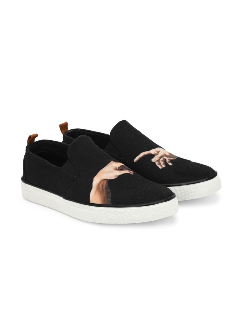 

EXTRIMOS Men Black Colourblocked Slip-On Sneakers