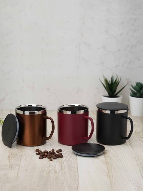 

PDDFALCON Black Solid Stainless Steel Matte Mug
