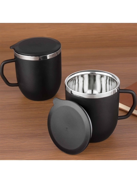 

PDDFALCON Brown Solid Stainless Steel Matte Cups Set of Cups and Mugs