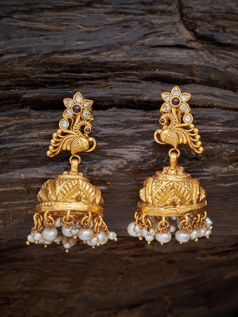 

Kushals Fashion Jewellery 92.5 Contemporary Jhumkas Earrings, Red