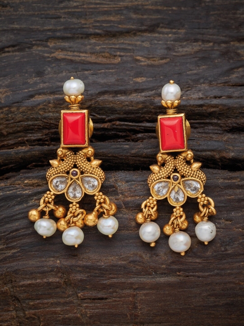 

Kushal's Fashion Jewellery Coral Contemporary Studs Earrings