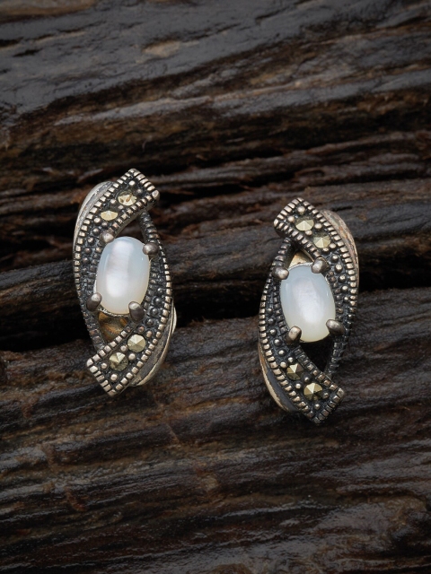 

Kushal's Fashion Jewellery White Contemporary Studs Earrings