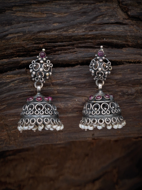 

Kushal's Fashion Jewellery Red Contemporary Jhumkas Earrings