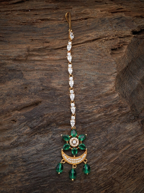 

Kushal's Fashion Jewellery Women Green & Gold-Toned Beaded Hair Accessory Set of