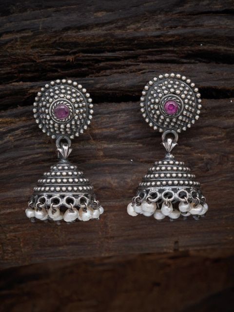 

Kushal's Fashion Jewellery Red Contemporary Jhumkas Earrings