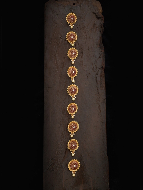 

Kushal's Fashion Jewellery Women Red & Gold-Toned Beaded Hair Accessory Set