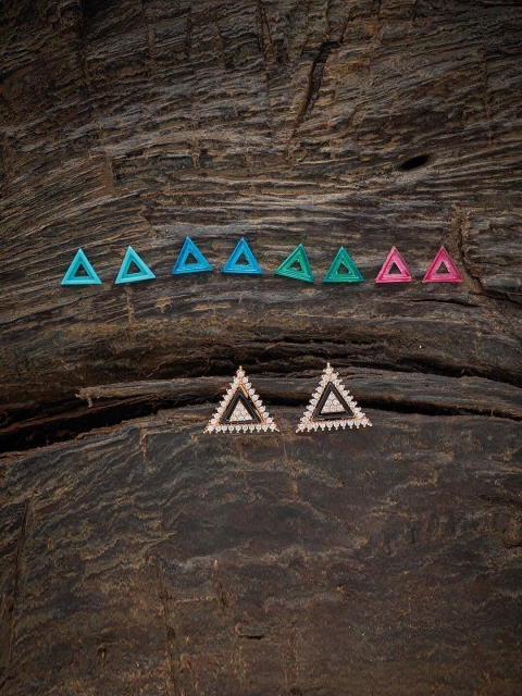 

Kushal's Fashion Jewellery Multicoloured Contemporary Studs Earrings, Multi