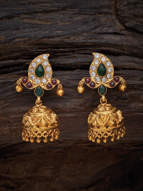 

Kushal's Fashion Jewellery Red Contemporary Jhumkas Earrings