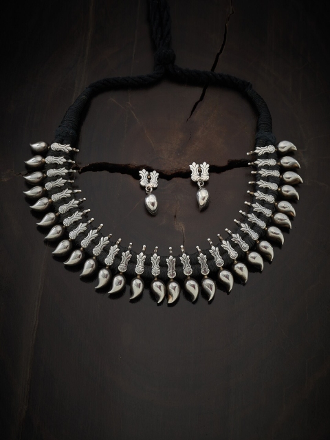 

Kushal's Fashion Jewellery Silver-Plated Oxidised Jewellery Set