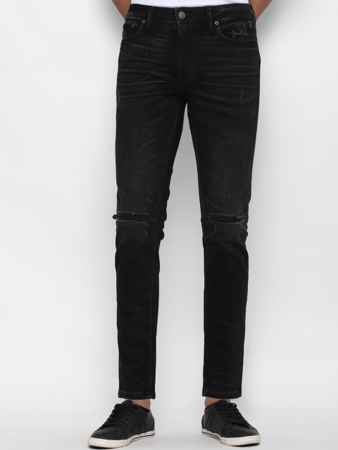 

AMERICAN EAGLE OUTFITTERS Men Black Slim Fit Slash Knee Jeans