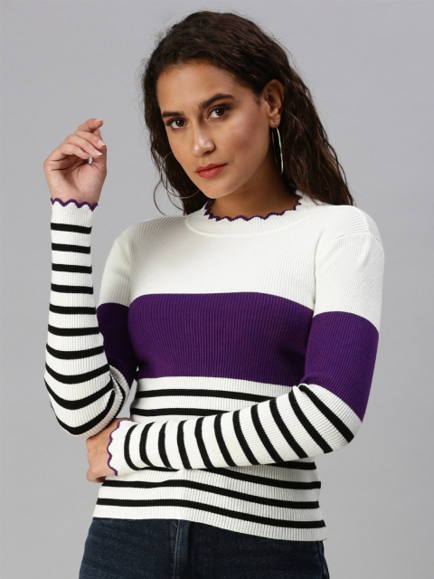 

SHOWOFF Off White Striped Top