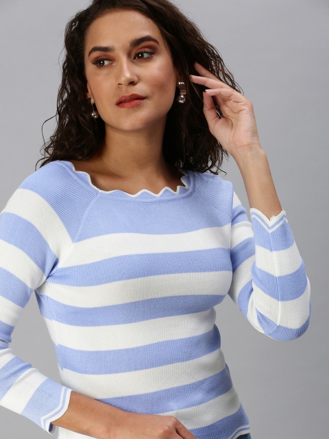 

SHOWOFF Blue Striped Top