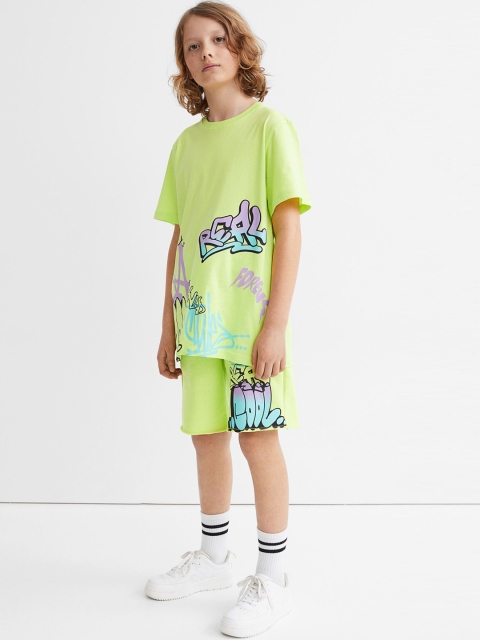

H&M Boys Motif-Detail Sweatshorts, Green