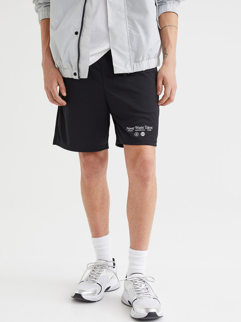 

H&M Men Black Relaxed Fit Mesh Shorts