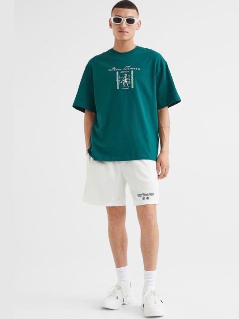 

H&M Men White Relaxed Fit Mesh Shorts