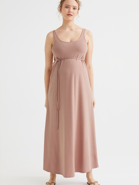 

H&M Women Rose Pink MAMA Calf-Length Cotton Dress