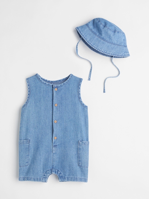 

H&M Boys Blue Solid 2-Piece Cotton Set