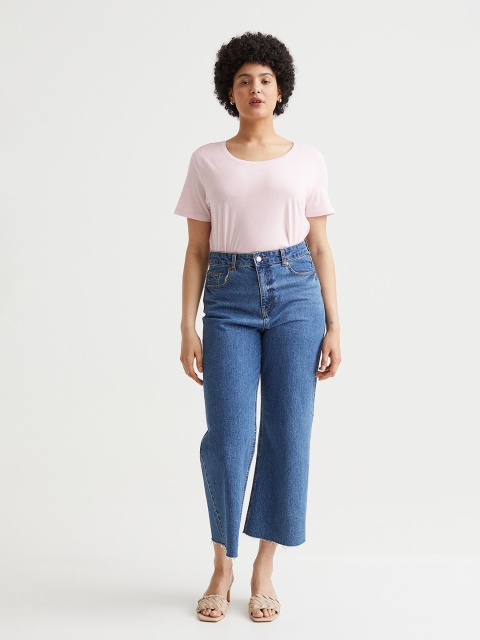 

H&M Women Pink Solid Modal-Blend T-Shirt