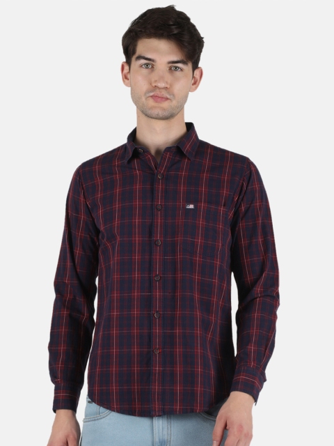 

Monte Carlo Men Maroon Classic Tartan Checks Checked Casual Shirt