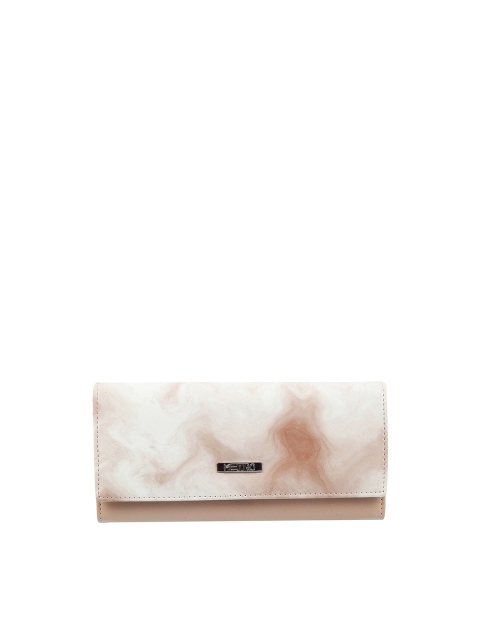 

Metro Peach-Coloured & White Printed Envelope Clutch
