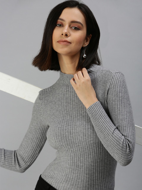 

SHOWOFF Grey Striped Top