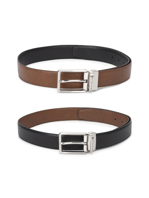 

Louis Philippe Men Black & Brown Textured Leather Formal Reversible Belt