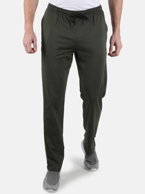 

Monte Carlo Men Olive Green Solid Track Pants
