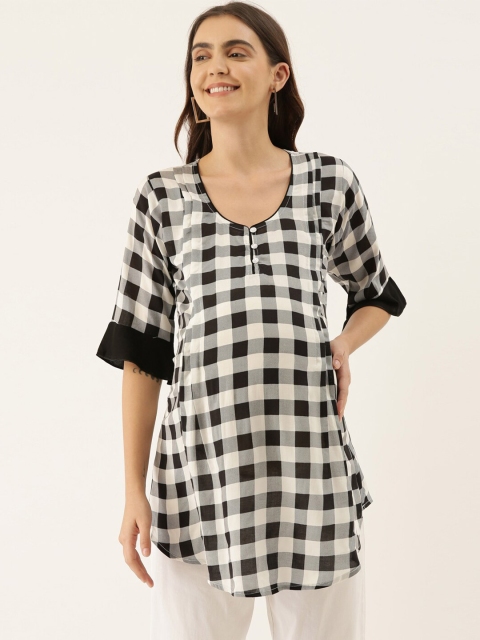 

GOLDSTROMS White & Black Modal Checked Maternity Tunic