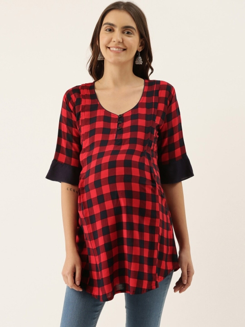 

GOLDSTROMS Red & Black Modal Checked Tunic