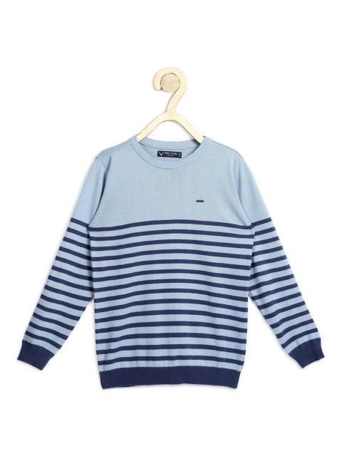 

Allen Solly Junior Boys Blue Striped Pure Cotton Pullover