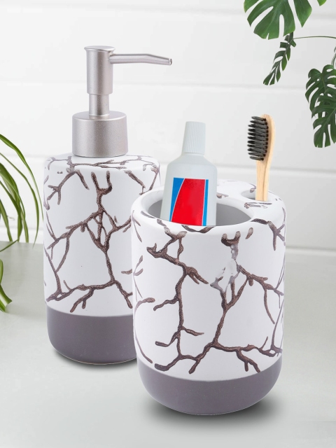 

House Of Accessories White Ceramic Bath Accessories Set