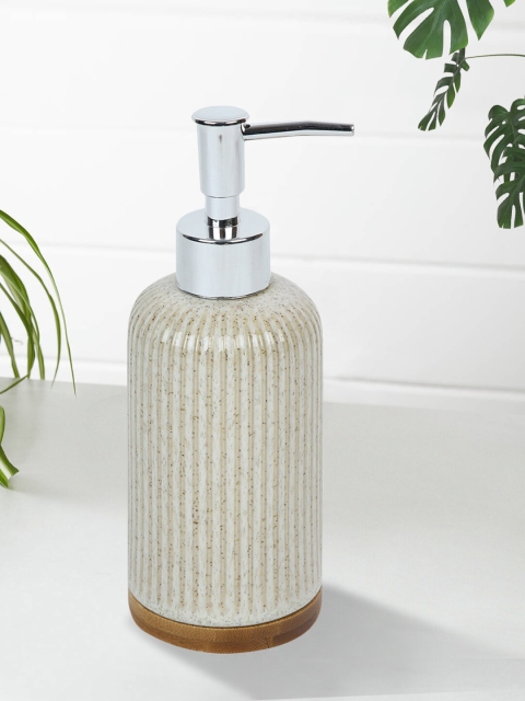 

House Of Accessories Light Brown Textured Soap Dispenser
