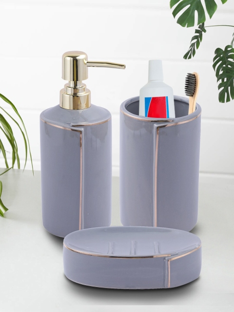 

House Of Accessories Set of 3 Grey Bathroom Accessories
